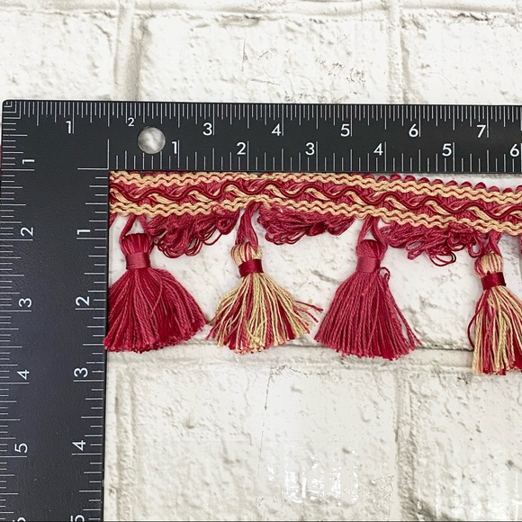 Calico Corners 2.5” Tassel Fringe Trim Raspberry Sorbet Sewing Upholstery 21 Yds - Picture 7 of 9